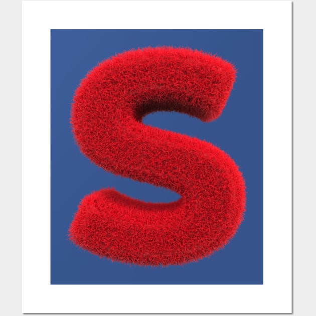 Fluffy letter S Wall Art by Beerlogoff